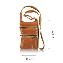 Load image into Gallery viewer, MIRELLE Genuine Leather 2 Pocket Crossbody - Tan
