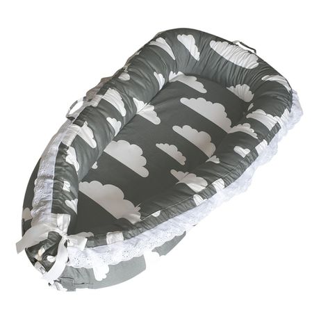 Mamakids Portable Baby Nest and Co-Sleeper - Grey with White Clouds Buy Online in Zimbabwe thedailysale.shop
