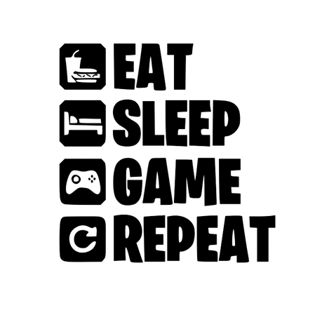 Eat Sleep Game Repeat Wall Vinyl Sticker