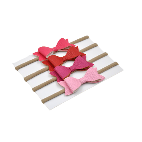 Kimble Baby Gorgeous Faux Leather Bow Headband - Pink (4 Pack) Buy Online in Zimbabwe thedailysale.shop