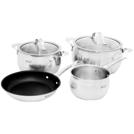 Russell Hobbs Nostalgia 7 Piece Stainless Steel Belly Pot Set Buy Online in Zimbabwe thedailysale.shop