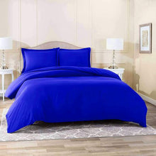 Load image into Gallery viewer, Wrinkle-Resistant Luxury Hotel Duvet Cover Set: Super King Size Royal Blue
