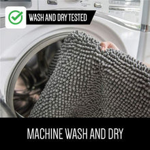 Load image into Gallery viewer, Chenille Microfibre Luxury Bathroom Bath Mat Lush Quick Dry Charcoal Grey
