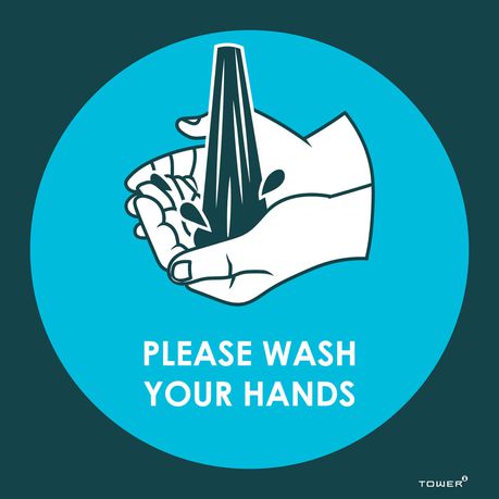 Please wash hands here -Hygiene Sign 150x150mm Buy Online in Zimbabwe thedailysale.shop