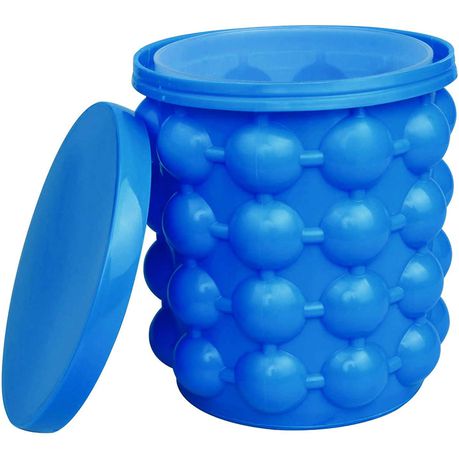 Portable Ice Cube maker, silicon bucket with lid for frozen beverages