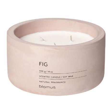 Blomus Scented Candle: Fig in Pale Pink Container Fraga 13cm Diameter