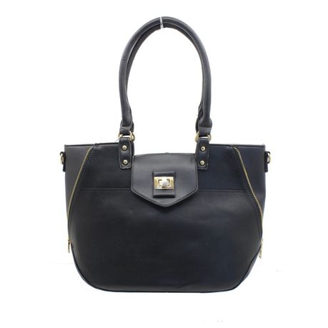Blackcherry Side Zip Trapeze Tote-Black Buy Online in Zimbabwe thedailysale.shop
