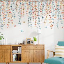 Load image into Gallery viewer, Vibrant Hanging Leaf Vines &amp; Butterflies Art Sticker for Wall Decoration
