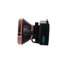 Load image into Gallery viewer, Rechargeable Gold Head Light 3W with 1200 mAh Battery + Headstrap &amp; Charger
