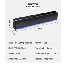 Load image into Gallery viewer, 3.5 mm Audio Jack USB Computer Speaker light heavy bass desktop speaker
