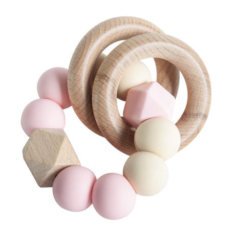 Ruby Melon Chu Teether - Rattle Ring - Rose