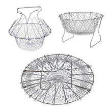 Load image into Gallery viewer, Multi-functional Folding Cooking Frying Rinsing Steaming Basket
