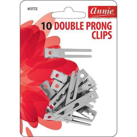 ANN03172 - Annie - Double Prong Clips 10Ct - 6 Pack