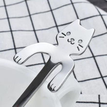 Load image into Gallery viewer, Cat Teaspoons - (4 Piece) - Long Stem
