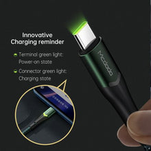 Load image into Gallery viewer, Mcdodo Led Fast Charger Cable USB to Type C - Green

