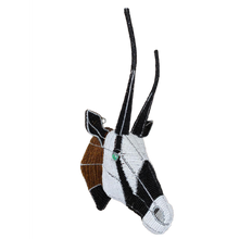 Load image into Gallery viewer, African Bead and Wire Handcrafted Oryx Head Wall Décor Large
