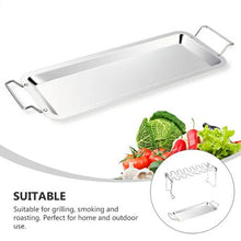 Load image into Gallery viewer, Stainless Steel Chicken Wing Leg Rack Grill Holder with Drip Pan for BBQ
