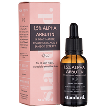 Load image into Gallery viewer, 1,5% Alpha Arbutin Serum with Niacinamide &amp; Bamboo extract | standard beauty
