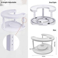 Load image into Gallery viewer, Heartdeco 2 Tier Rotating Spice Rack Organizer
