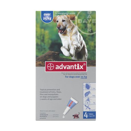 Advantix Extra Large Dog 4.0ml - 4 pipettes - 25kg+ Blue Buy Online in Zimbabwe thedailysale.shop