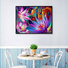 Load image into Gallery viewer, Diamond Painting DIY Kit, Round diamonds, 50x40cm- Abstract Flowers
