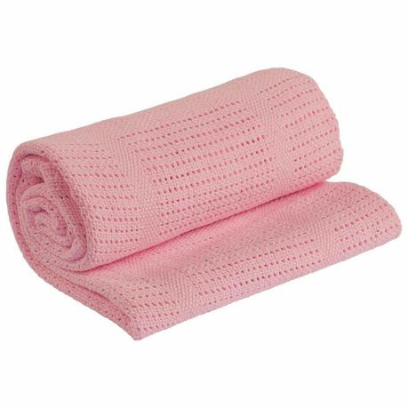 George & Mason Baby - Hypoallergenic Cellular Blanket - Pink