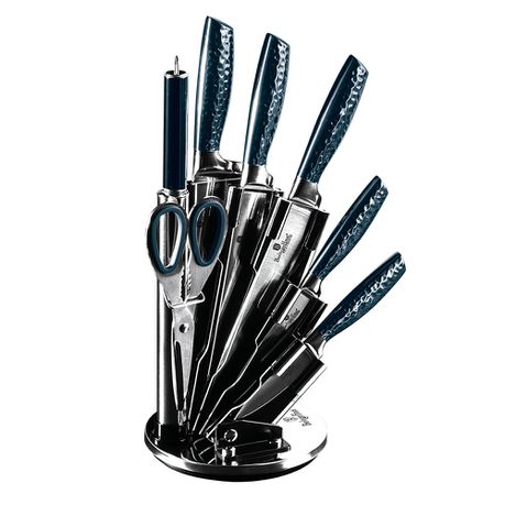 Berlinger Haus 8 Piece Stainless Steel Knife Set with Stand - Aquamarine Buy Online in Zimbabwe thedailysale.shop