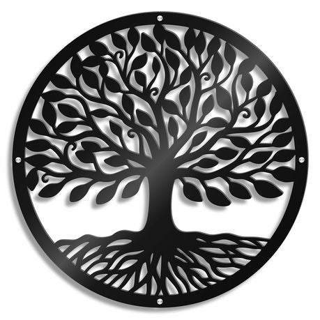 Tree of Life Wall Art 1 - Metal In Statin Black Finish - By Unexpected Worx Buy Online in Zimbabwe thedailysale.shop