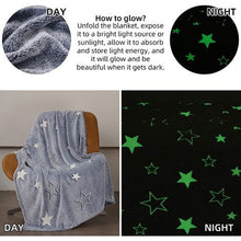 Load image into Gallery viewer, Glow in The Dark Kids Soft Fleece Star Moon Throw Comfort Blanket Gift
