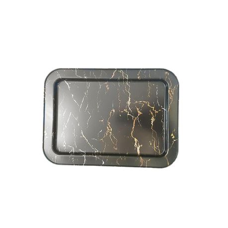 Black Metal Serving Tray with Gold, Grey and White Decorative Detail Buy Online in Zimbabwe thedailysale.shop