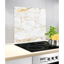 Load image into Gallery viewer, Wenko - Glass Splashback - Marble Gold - Tempered - 60 X 70 Cm -  4Mm
