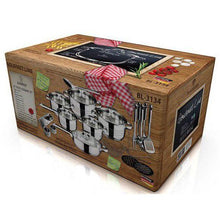 Load image into Gallery viewer, Blaumann 27-Piece Stainless Steel Induction Bottom Jumbo Cookware Set - Silver
