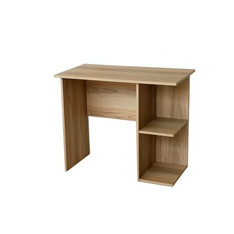 Home Study Desk, 900x500 with Side 2 Tier Shelf - Sahara