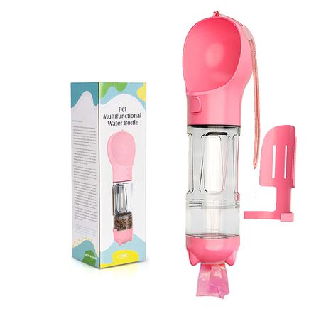 4 in 1 Large Pet Water Bottle Dispenser Food Containers 300ml – Pink Buy Online in Zimbabwe thedailysale.shop