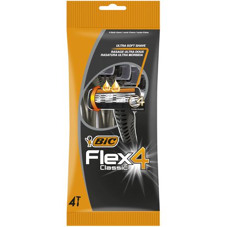 BIC 4 Flex Classic Disposable Men's Razors - Pack of 4 Buy Online in Zimbabwe thedailysale.shop