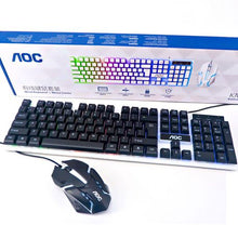 Load image into Gallery viewer, AOC KM100 Wired Gaming Keyboard &amp; 800DPI 6 Button Mouse Set - Black &amp; White
