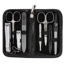 Load image into Gallery viewer, Kellermann Manicure Set Faux Leather Extra-Fine Black 5213 F N 8 Piece
