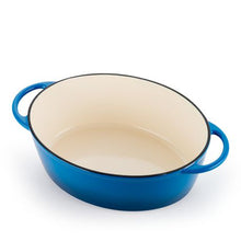 Load image into Gallery viewer, Capri 33cm Enamel Coated Blue Cast Iron Casserole
