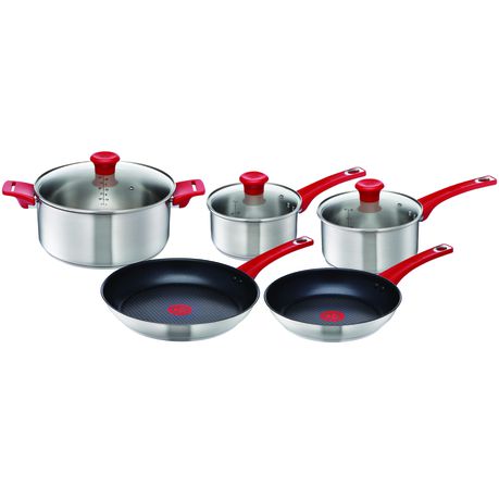 Jamie Oliver by Tefal 5 Piece Red Stainless Steel Cookware Set Buy Online in Zimbabwe thedailysale.shop