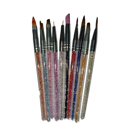 10 Piece Acrylic and Nail Art Brush Set