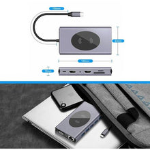 Load image into Gallery viewer, 14-in-1 USB-C Hub Laptop Docking Station &amp; Wireless Charger
