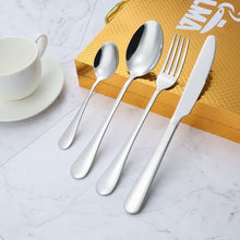Load image into Gallery viewer, LMA 24 Piece Cutlery Set &amp; Decadent Storage Case - Polished Silver Finish

