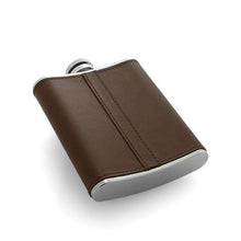 Load image into Gallery viewer, 8oz Brown Leather Stylish Hip Flask Gift With Engraving Plate- 265ml
