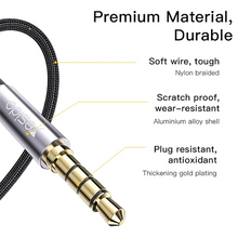 Load image into Gallery viewer, Nylon Braided Male to Male AUX Cable With Volume Control - 1.2m - YAU30

