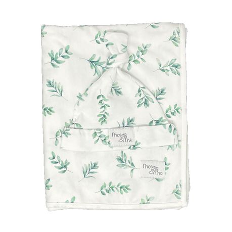 Baby Swaddle Blanket and Newborn Beanie Set - Sage Fern Buy Online in Zimbabwe thedailysale.shop
