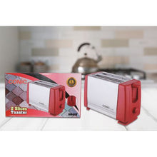 Load image into Gallery viewer, Conic 700W 6 Browning Level Retro  2 Slice Electric Toaster -Red

