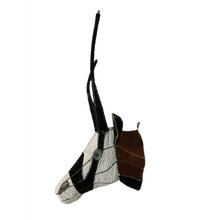 Load image into Gallery viewer, African Bead and Wire Handcrafted Oryx Head Wall Décor Large
