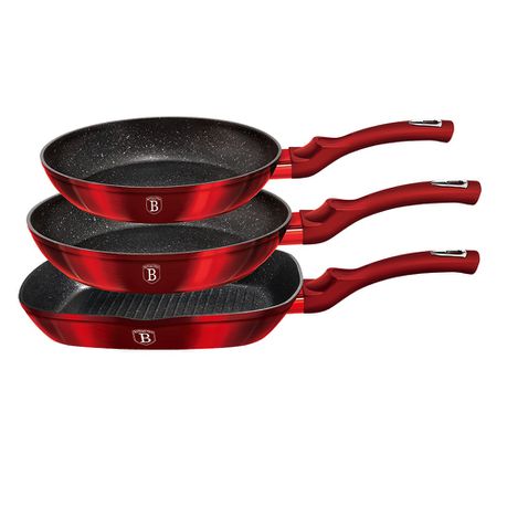 Berlinger Haus Induction Cookware - Burgundy Metallic (3-Piece Set) Buy Online in Zimbabwe thedailysale.shop