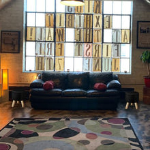 Load image into Gallery viewer, Creative Deco Plush Eco-Leather Stool - Argyle Pattern Knitted Surface
