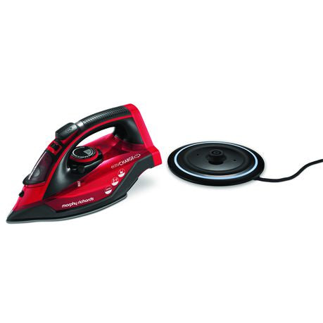 Morphy Richards Iron Cordless Ceramic Red 350ml 2400W easyCHARGE 360